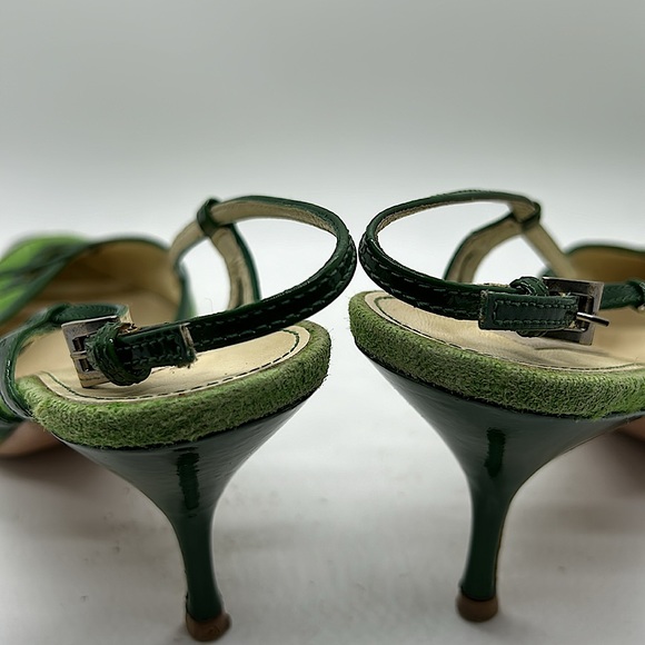 Prada Authenticated Vintage Green Pointed Toes Heels Shoes **Sz 37.5/US Sz 7.5** - Picture 14 of 14